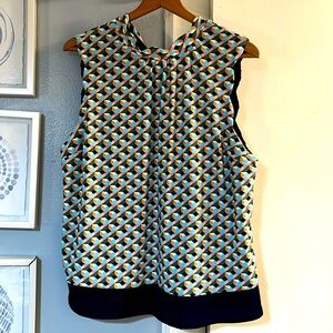 Faith and Joy Multicolor Geometric Sleeveless Blouse Size L